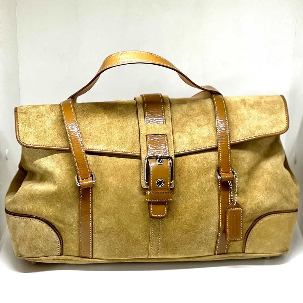 COACH💥RARE-VINTAGE~SOLD OUT💥Hampton Suede Satchel - Picture 1 of 14